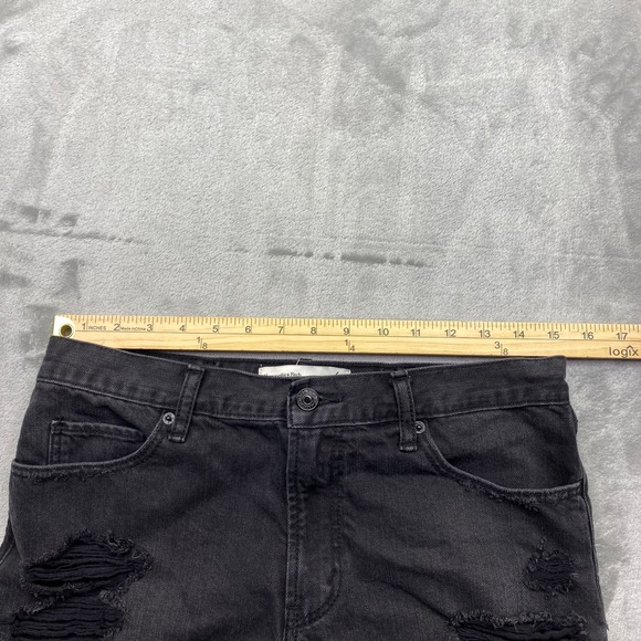 Abercrombie Fitch Black High Rise Distressed Denim Shorts Size 4 Fits 29" Grunge - Picture 5 of 9